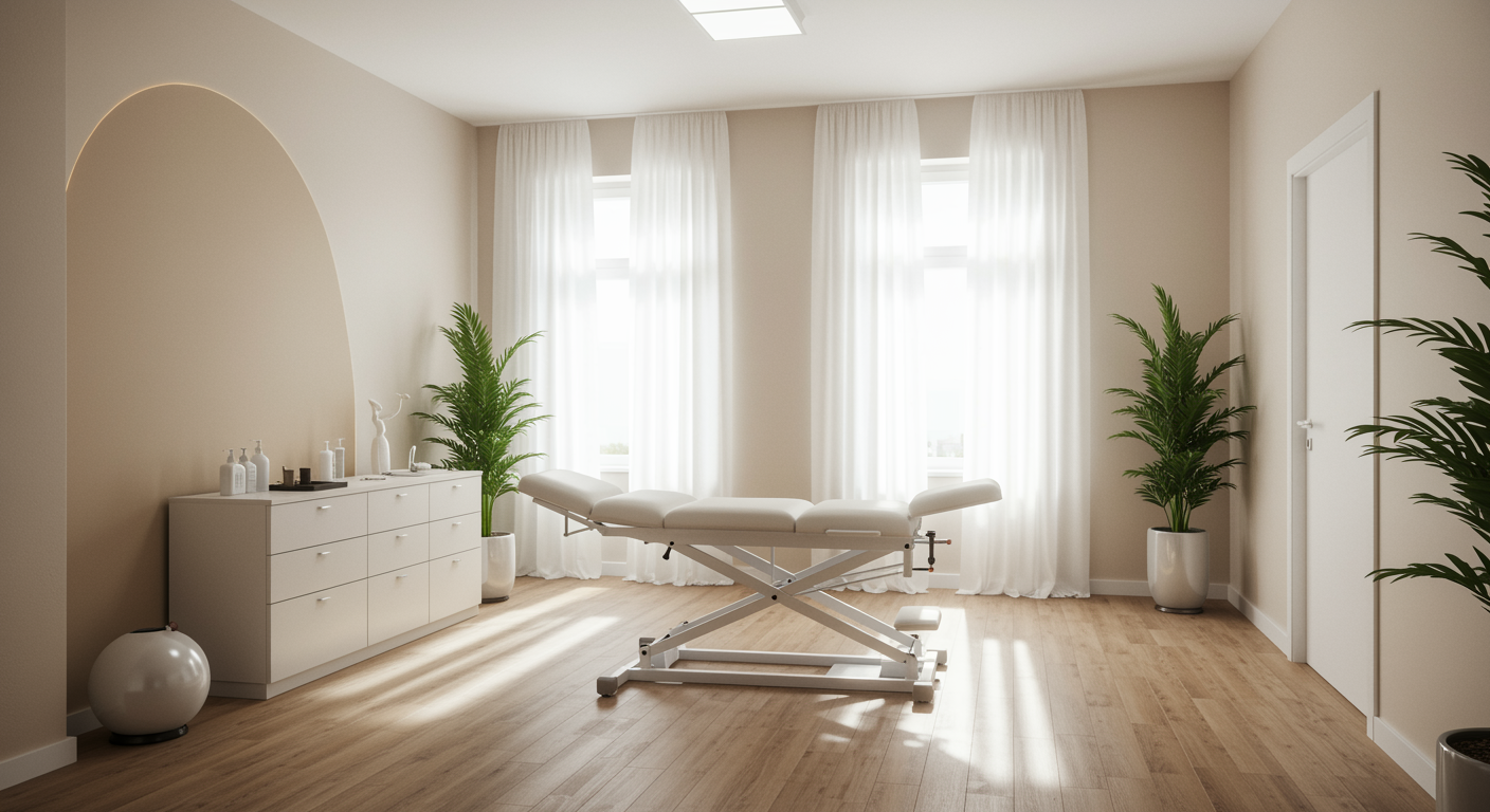 Modern chiropractic wellness room with treatment table and calming decor reflecting preventative care